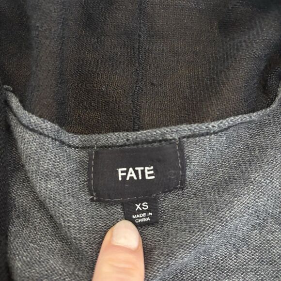 Fate Womens XS Black Upson Stitchfix Draped Open Front Cardigan Light Sweater - Picture 8 of 8